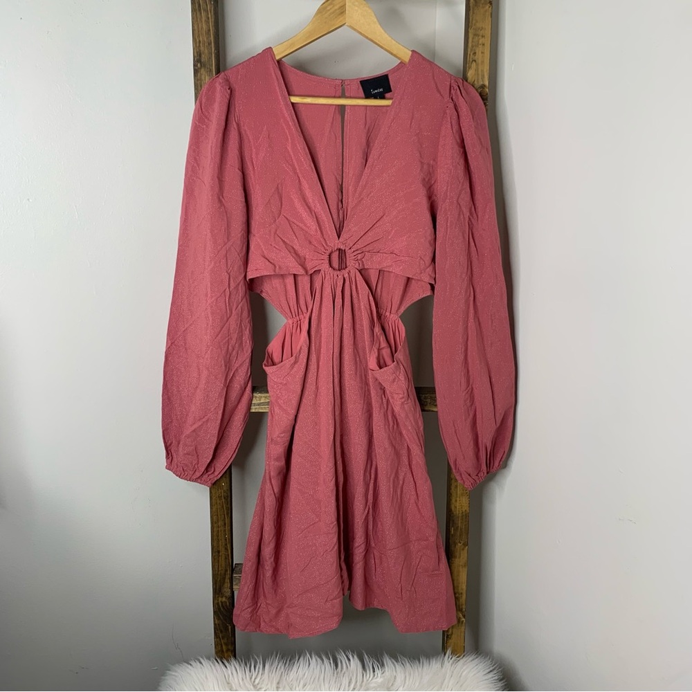 Lumiere Elegant Pink Long-Sleeve Dress L